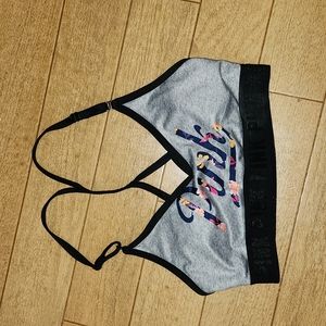 Grey PINK sports bra